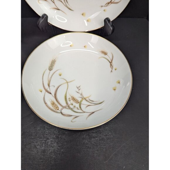 Yamaka China Autumn Pride 7 1/2"  Coupe Soup Bowls 22K Gold Trim Set of 4 - Picture 7 of 11